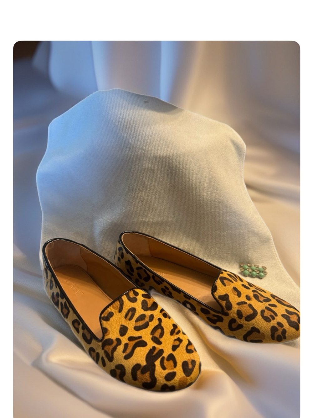 J. Crew Leopard Print Slip-On Flats - Yellow Brown Black